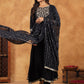 Janasya Black Rayon Embroidered Kurta,Bottom & Dupatta | Swadesiicart