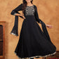 Janasya Black Rayon Embroidered Kurta,Bottom & Dupatta | Swadesiicart