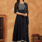 Janasya Black Rayon Embroidered Kurta,Bottom & Dupatta | Swadesiicart