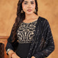 Janasya Black Rayon Embroidered Kurta,Bottom & Dupatta | Swadesiicart