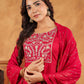 Janasya Pink Rayon Embroidered Kurta,Bottom & Dupatta | Swadesiicart