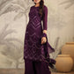 Janasya Purple Weightless Georgette Embroidered Kurta,Bottom & Dupatta | Swadesiicart