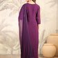 Janasya Purple Weightless Georgette Embroidered Kurta,Bottom & Dupatta | Swadesiicart