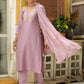 Janasya Lavender Premium Chinnon Embroidered Kurta,Bottom & Dupatta | Swadesiicart
