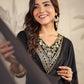 Janasya Dark Rayon Embroidered Anarkali Kurta Set | Swadesiicart