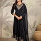 Janasya Dark Rayon Embroidered Anarkali Kurta Set | Swadesiicart