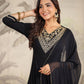 Janasya Dark Rayon Embroidered Anarkali Kurta Set | Swadesiicart