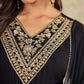 Janasya Dark Rayon Embroidered Anarkali Kurta Set | Swadesiicart