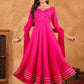 Janasya Dark Rayon Embroidered Anarkali Kurta Set | Swadesiicart