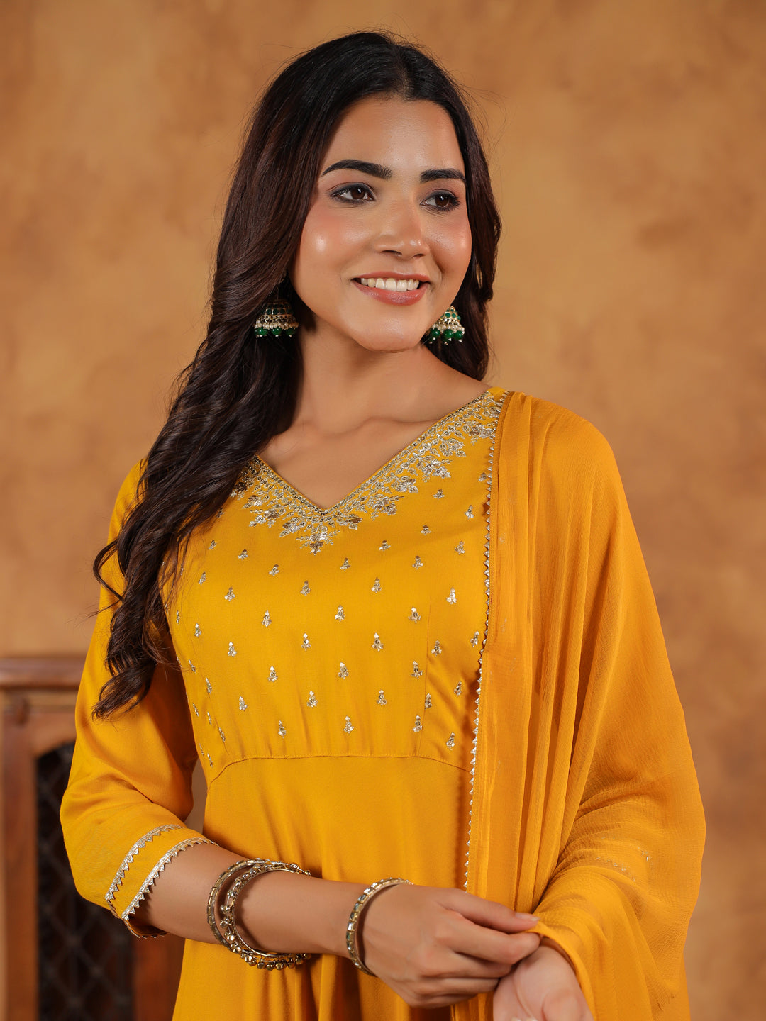 Janasya Bright Rayon Embroidered Anarkali Kurta Set | Swadesiicart