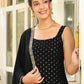 Janasya Dark Rayon Foil Print Straight Kurta Set | Swadesiicart