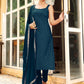 Janasya Dark Rayon Foil Print Straight Kurta Set | Swadesiicart