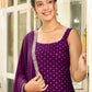 Janasya Dark Rayon Foil Print Straight Kurta Set | Swadesiicart