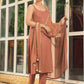 Janasya Dark Rayon Foil Print Straight Kurta Set | Swadesiicart