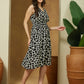 Janasya Dark Cotton Abstract A-Line Dress | Swadesiicart
