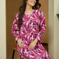 Janasya Bright Cotton Floral A-Line Dress | Swadesiicart