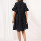 Janasya Dark Cotton Striped A-Line Dress | Swadesiicart