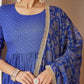 Janasya Dark Cotton Foil Print A-Line Kurta Set | Swadesiicart