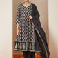 Janasya Dark Rayon Ethnic Motifs A-Line Kurta Set | Swadesiicart
