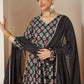 Janasya Dark Rayon Ethnic Motifs A-Line Kurta Set | Swadesiicart