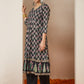 Janasya Dark Rayon Ethnic Motifs A-Line Kurta Set | Swadesiicart