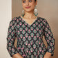 Janasya Dark Rayon Ethnic Motifs A-Line Kurta Set | Swadesiicart