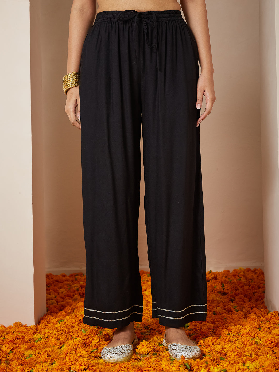 Janasya Dark Rayon Ethnic Motifs A-Line Kurta Set | Swadesiicart