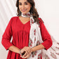Janasya Dark Rayon Embellished A-Line Kurta Set | Swadesiicart