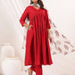 Janasya Dark Rayon Embellished A-Line Kurta Set | Swadesiicart