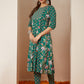 Janasya Bright Cotton Floral Anarkali Kurta Set | Swadesiicart