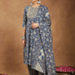 Janasya Dark Cotton Floral Anarkali Kurta Set | Swadesiicart