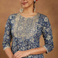 Janasya Dark Cotton Floral Anarkali Kurta Set | Swadesiicart
