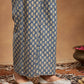 Janasya Dark Cotton Floral Anarkali Kurta Set | Swadesiicart