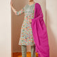 Janasya Light Cambric Floral A-Line Kurta Set | Swadesiicart