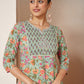 Janasya Light Cambric Floral A-Line Kurta Set | Swadesiicart