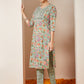 Janasya Light Cambric Floral A-Line Kurta Set | Swadesiicart
