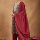 Janasya Dark Cotton Ethnic Motifs Straight Kurta Set | Swadesiicart