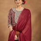 Janasya Dark Cotton Ethnic Motifs Straight Kurta Set | Swadesiicart
