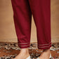 Janasya Dark Cotton Ethnic Motifs Straight Kurta Set | Swadesiicart