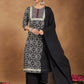 Janasya Dark Cotton Ajrakh Straight Kurta Set | Swadesiicart