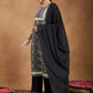 Janasya Dark Cotton Ajrakh Straight Kurta Set | Swadesiicart