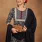 Janasya Dark Cotton Ajrakh Straight Kurta Set | Swadesiicart