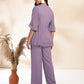 Janasya Light Dobby Chiffon Self Design Peplum Top & Bottom Set | Swadesiicart