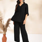 Janasya Light Dobby Chiffon Self Design Peplum Top & Bottom Set | Swadesiicart