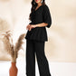 Janasya Light Dobby Chiffon Self Design Peplum Top & Bottom Set | Swadesiicart