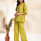 Janasya Light Dobby Chiffon Self Design Peplum Top & Bottom Set | Swadesiicart