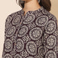 Janasya Dark Cotton Ethnic Motifs A-Line Top & Bottom Set | Swadesiicart