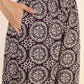 Janasya Dark Cotton Ethnic Motifs A-Line Top & Bottom Set | Swadesiicart