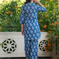 Janasya Dark Cotton Batik Straight Top & Bottom Set | Swadesiicart