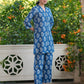 Janasya Dark Cotton Batik Straight Top & Bottom Set | Swadesiicart
